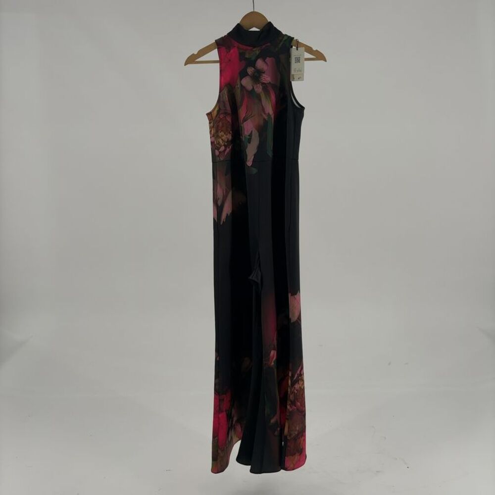 Ted Baker Black Floral High-Neck Wide-Leg Jumpsuit